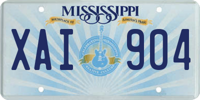 MS license plate XAI904