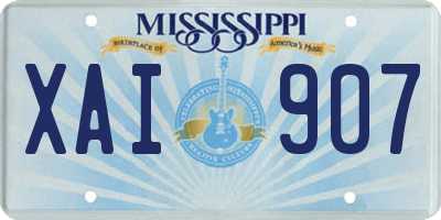MS license plate XAI907