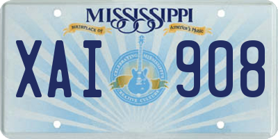 MS license plate XAI908