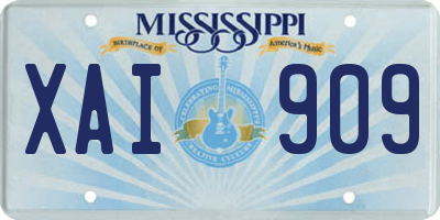 MS license plate XAI909
