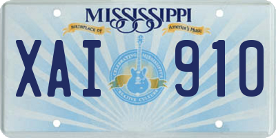 MS license plate XAI910