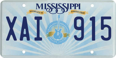 MS license plate XAI915