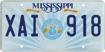 MS license plate XAI918