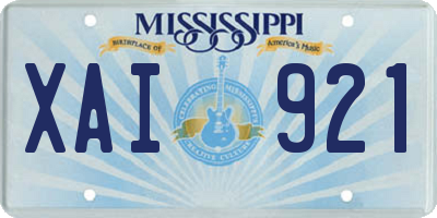 MS license plate XAI921