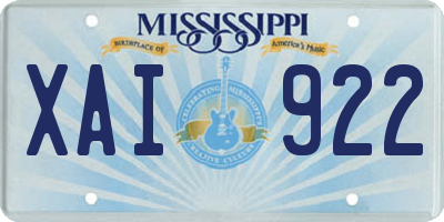 MS license plate XAI922