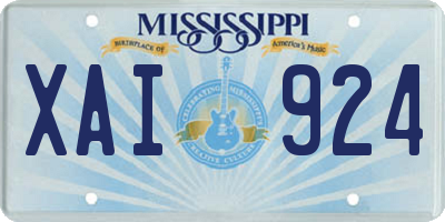 MS license plate XAI924