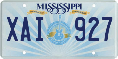MS license plate XAI927