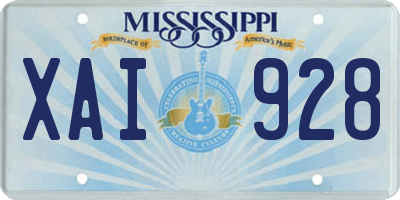 MS license plate XAI928