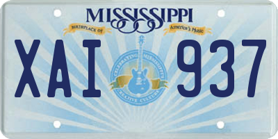 MS license plate XAI937