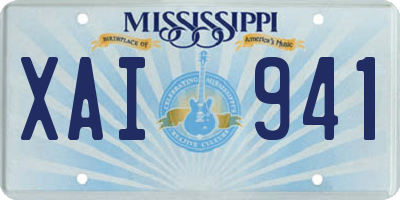 MS license plate XAI941