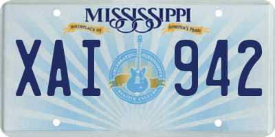 MS license plate XAI942