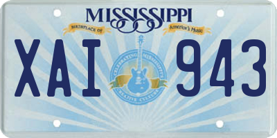 MS license plate XAI943