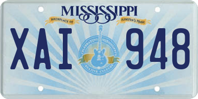 MS license plate XAI948