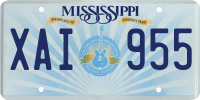 MS license plate XAI955