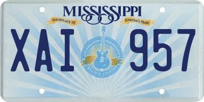 MS license plate XAI957