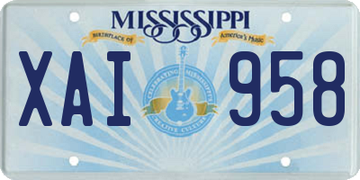MS license plate XAI958