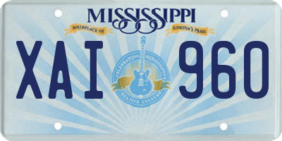 MS license plate XAI960
