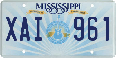 MS license plate XAI961