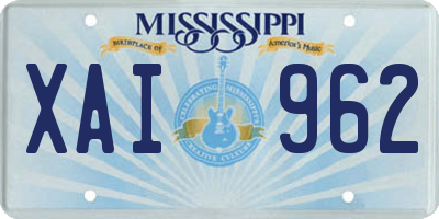 MS license plate XAI962
