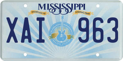 MS license plate XAI963