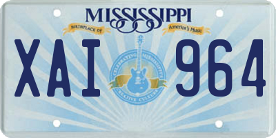 MS license plate XAI964