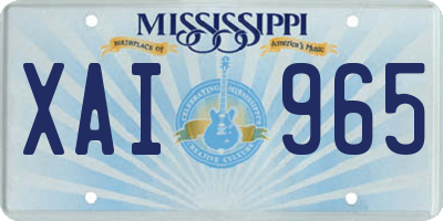 MS license plate XAI965