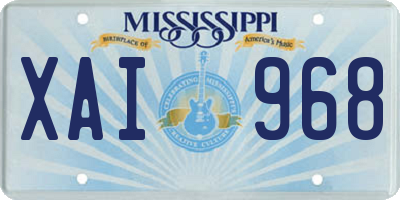 MS license plate XAI968