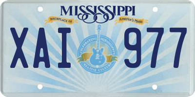 MS license plate XAI977