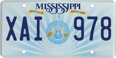 MS license plate XAI978