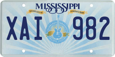 MS license plate XAI982
