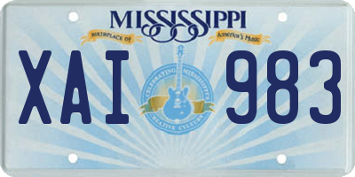 MS license plate XAI983