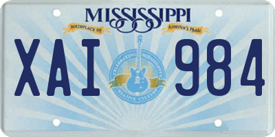 MS license plate XAI984