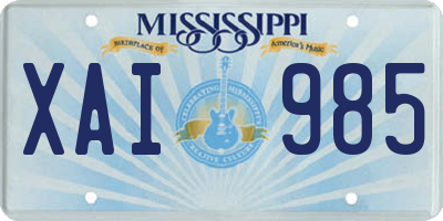 MS license plate XAI985