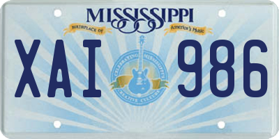 MS license plate XAI986