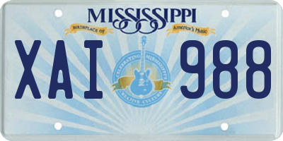 MS license plate XAI988