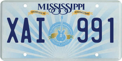 MS license plate XAI991