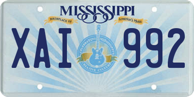 MS license plate XAI992