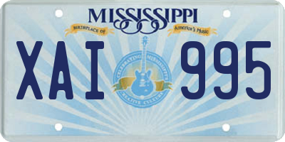 MS license plate XAI995