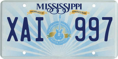MS license plate XAI997