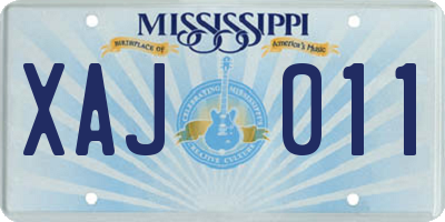 MS license plate XAJ011