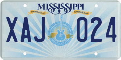 MS license plate XAJ024