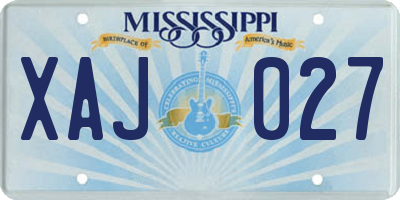 MS license plate XAJ027