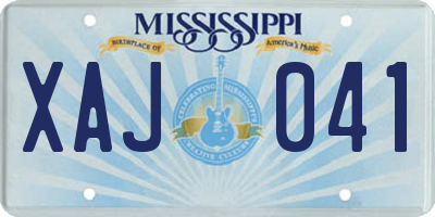 MS license plate XAJ041