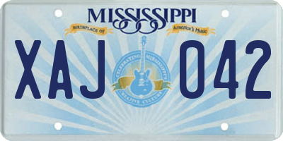 MS license plate XAJ042