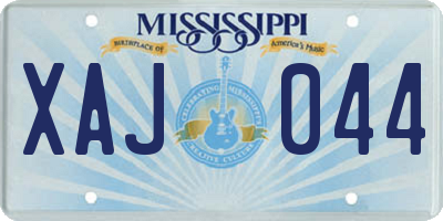 MS license plate XAJ044