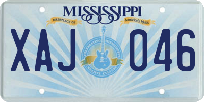 MS license plate XAJ046