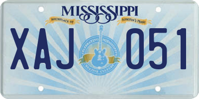 MS license plate XAJ051