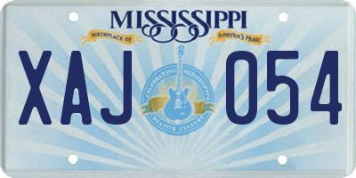MS license plate XAJ054