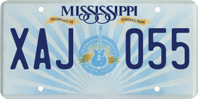 MS license plate XAJ055