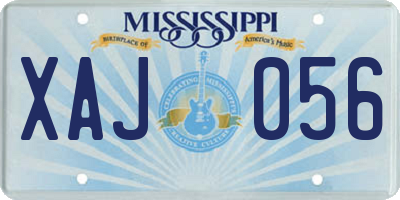 MS license plate XAJ056